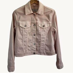 Michael Kors Button Front Denim Jacket in Blossom Pink Womens Size Medium